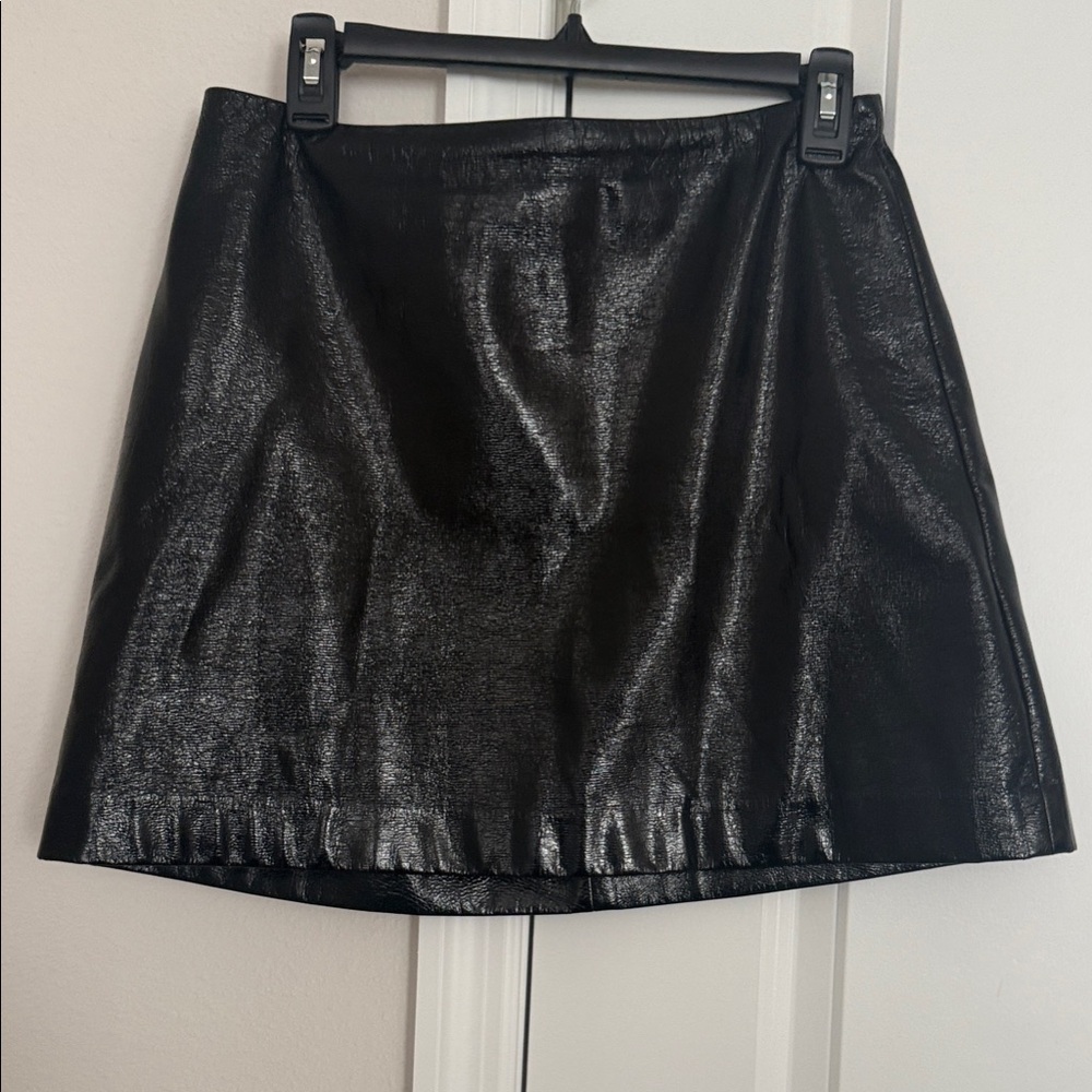 Express Black Metallic Mini Skirt